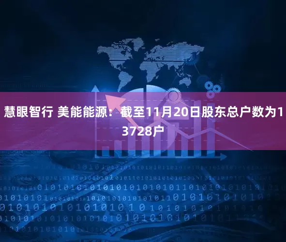 慧眼智行 美能能源：截至11月20日股东总户数为13728户